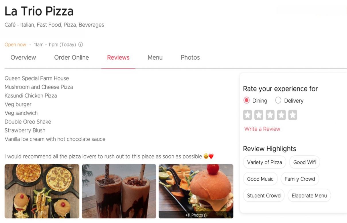 La Trio Pizza Reviews